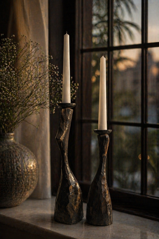 Rustic Pair Candle Holder