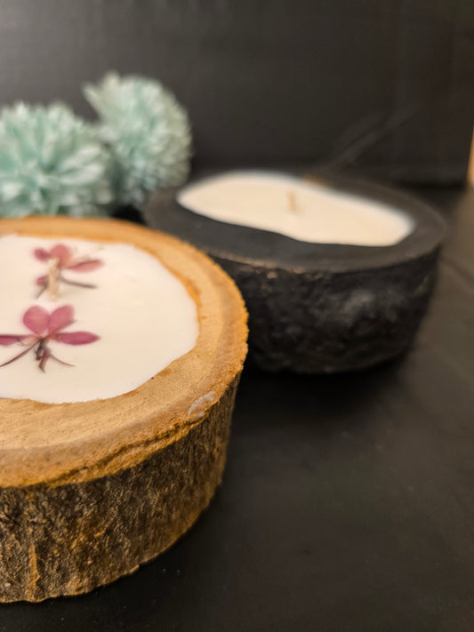 Hand-Poured Scented Wood Slice Candle
