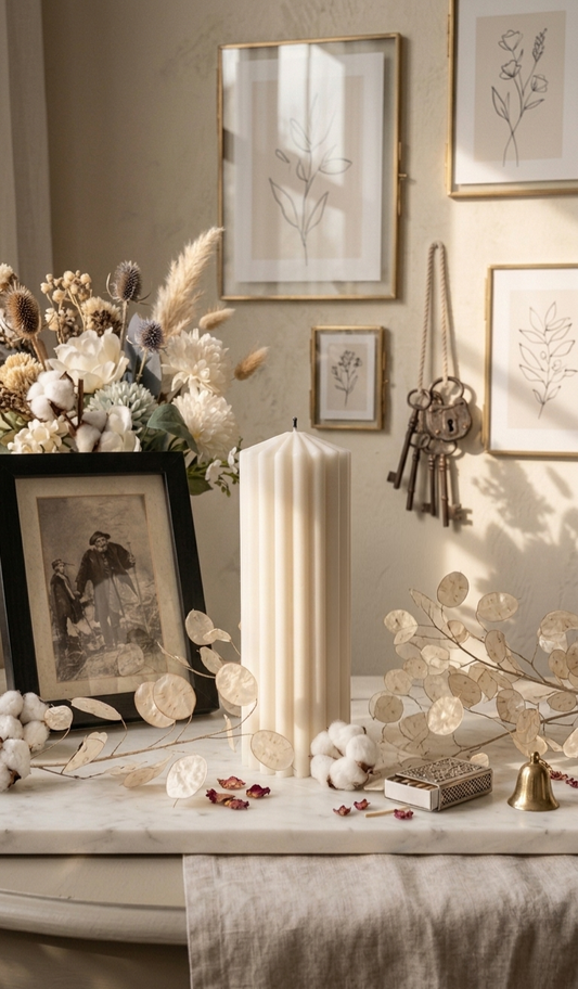 Ivory Pleat Candle
