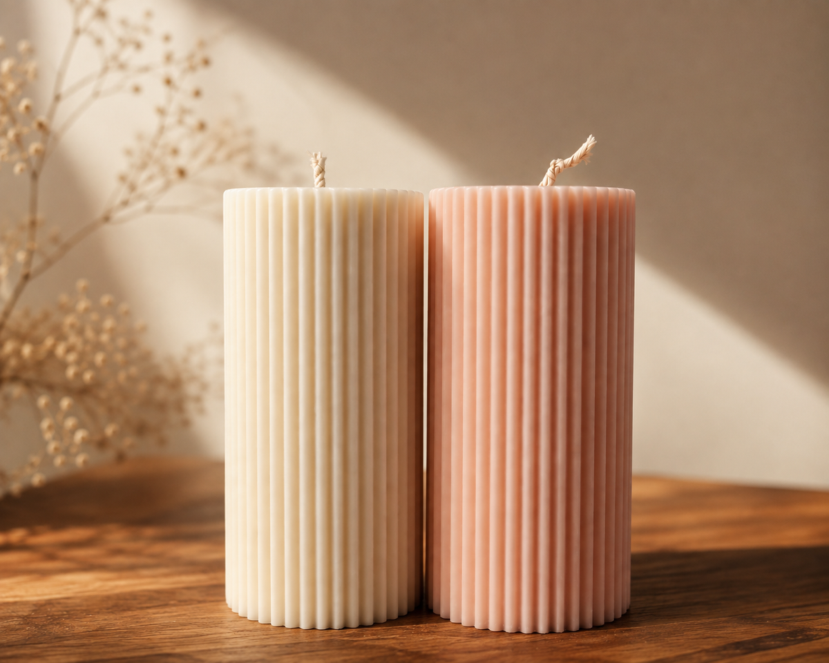 Ribbed Pillar Candles