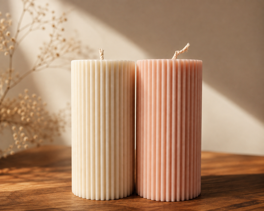 Ribbed Pillar Candles