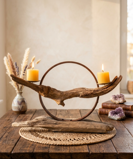 Natural Wood Ring Centerpiece