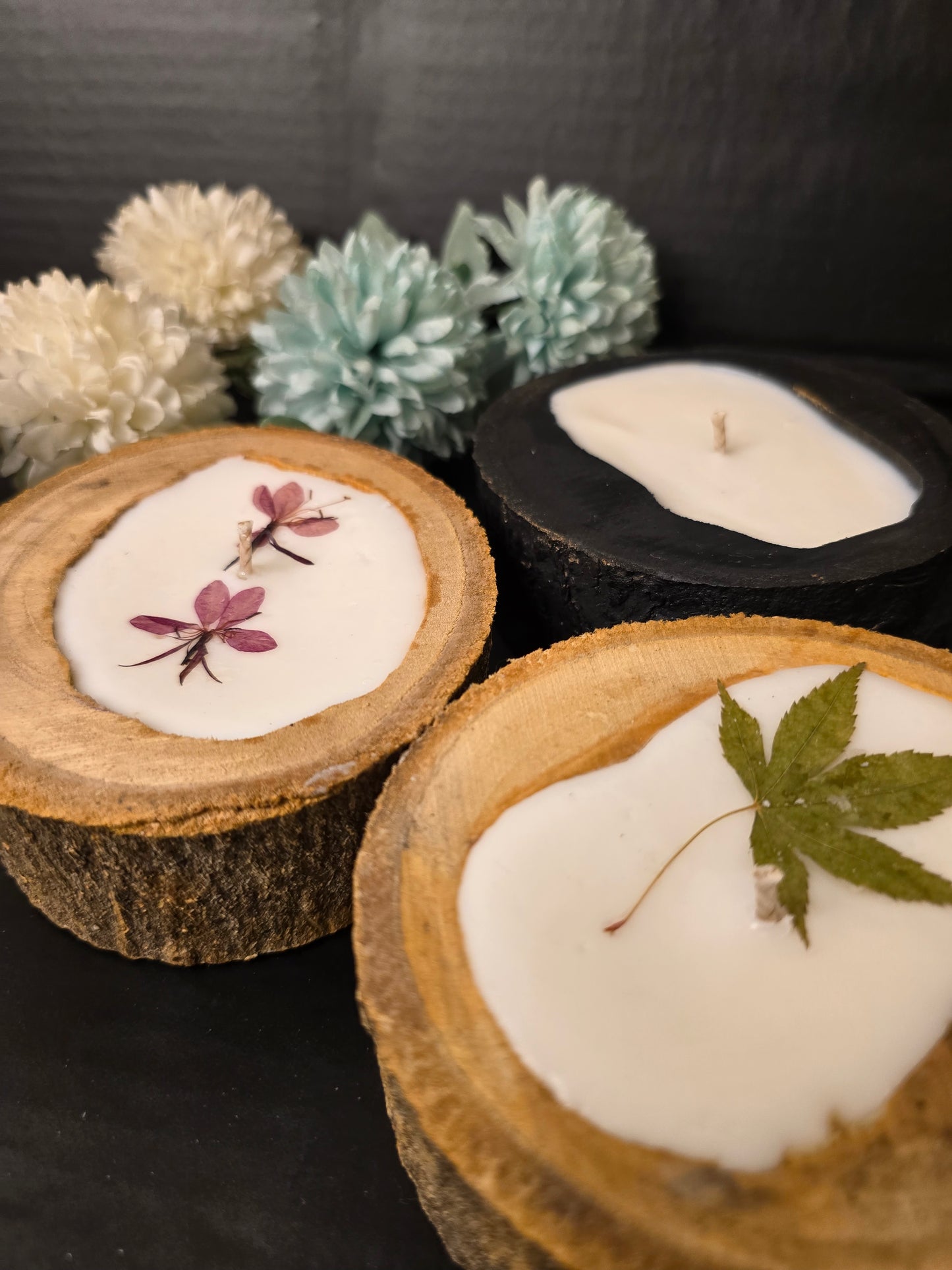 Hand-Poured Scented Wood Slice Candle