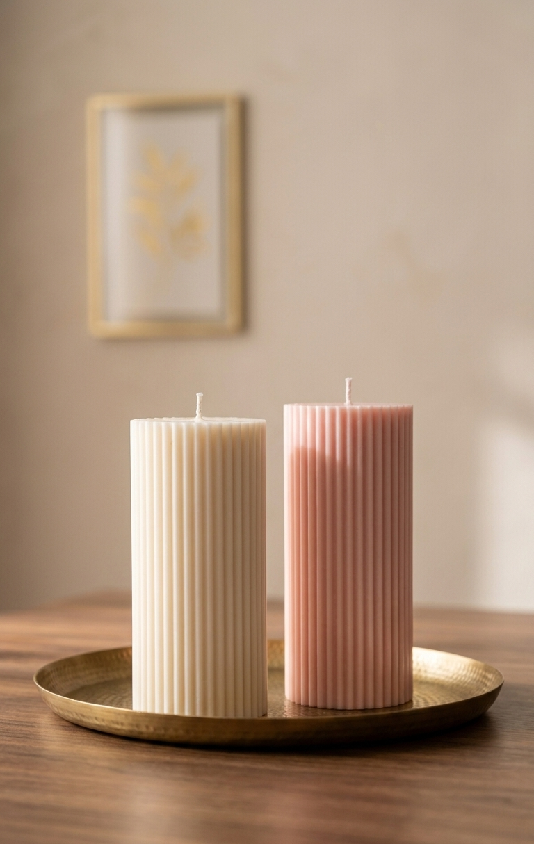Ribbed Pillar Candles