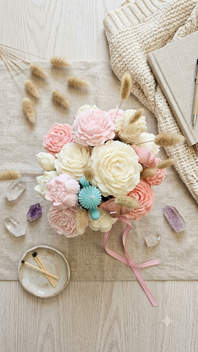 Hand-Poured Soy Wax Candle Bouquet